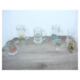 Lot of Glass Beer Mugs and Shot Glass