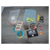 Lot of Alcohol Magnets, Keychains, and Patches