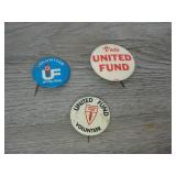 Lot of United Fund Pins