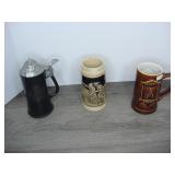 Lot of 3 Beer Steins