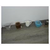 Lot of Glass Cups and Cube