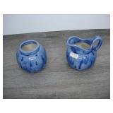Lot of Blue Drip-Glazed Ceramic Pots