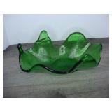 Vintage Green Glass Bowl