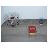 Lot of Vagas Items, Bowl, Shot Glass, and...