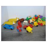 Lot of Vintage Cars, Trains, and Trailers