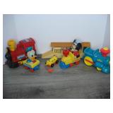 Lot of Vintage Toy Trains and Platform
