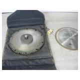 Lot of Used Circular Saw Blades in Holder