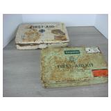 Lot of 2 School Bus First Aid Kit Boxes - Metal...