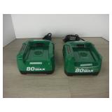 2x Masterforce 80V Lithium Ion Battery Chargers...