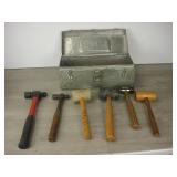 Metal Toolbox w/Mallets & Hammers