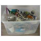 66 QT Clear Tote FILLED With Misc Hardware,...