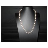 Pink and gold beaded necklace