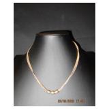 Silvertone 3 strand necklace