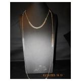 Silvertone dual strand necklace