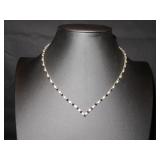 Black and white rhinestone necklace