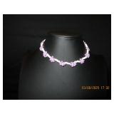 Pinkish purple and white beads