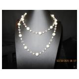 Silvertone faux Pearl necklace