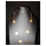 Express goldtone coin necklace