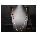 double strand goldtone necklace