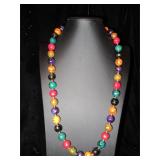 Multi colored bead necklace