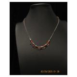 Dainty chain with red and blue little beads