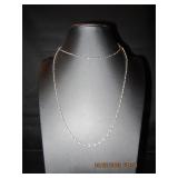 Long silver tone necklace