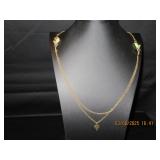 Long brassy bronze necklace