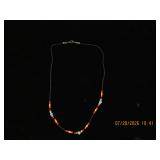 Beaded Necklace with Multi-Color Accent Section