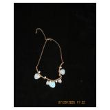 Rose Gold-Tone Chain Necklace with Opaque Cabochon