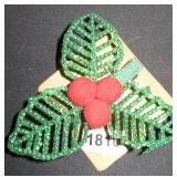 Holly Berry Themed Decorative Brooch