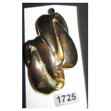 Abstract Gold Tone Brooch