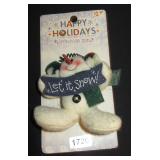 Fabric Snowman Holiday Brooch