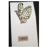 Crystal Embellished Butterfly Brooch