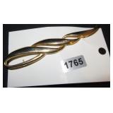 Long Gold-Tone Leaf Brooch