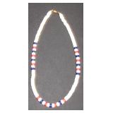 Red, White and Blue Disc Bead Necklace