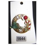 Christmas Wreath Brooch with Snowflake, Christmas