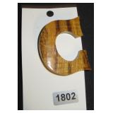 Wooden Letter C Brooch