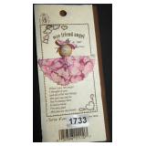 Wee Friend Angel Brooch, Pink Floral Fabric