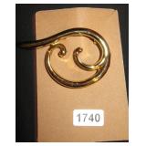 Gold Tone Swoosh Brooch