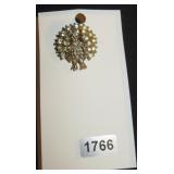 Turkey Motif Rhinestone Brooch