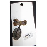 Religious Medal Bow Brooch