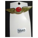 Continental Airlines Winged Brooch Pin