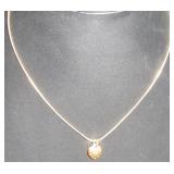 Gold-Tone Necklace with Heart Locket Pendant
