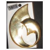 Abstract Gold-Tone Brooch