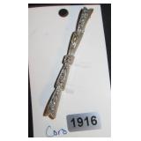 Coro Long Rhinestone Bar Brooch