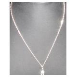 Silver-Tone Necklace with Heart-Shaped Initial V P
