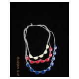 Multi-Strand Enamel Half-Circle Necklace