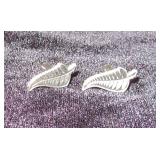 Silvertone Fern Leaf Cufflinks