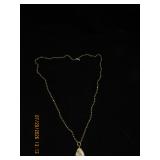 Beaded Necklace with Teardrop Pendant