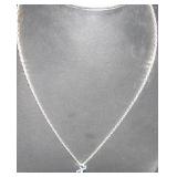 Silver-Tone Necklace with Blue Butterfly Pendant